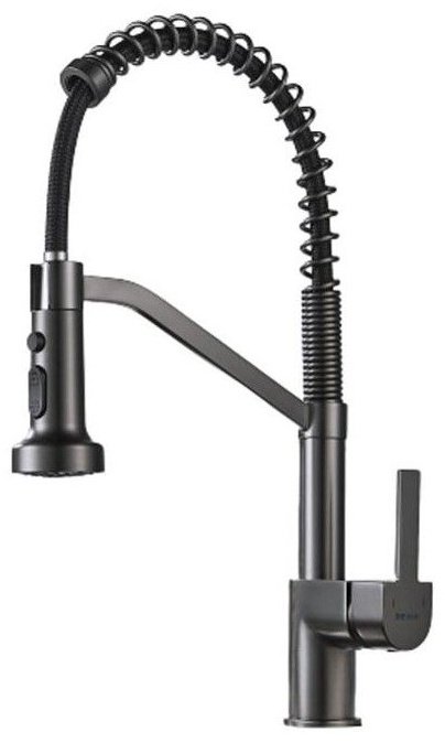 Смеситель с гибким изливом Haiba HB73826-3, латунь, цвет стальной купить,NaN