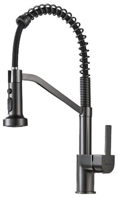 Смеситель с гибким изливом Haiba HB73826-3, латунь, цвет стальной купить,NaN