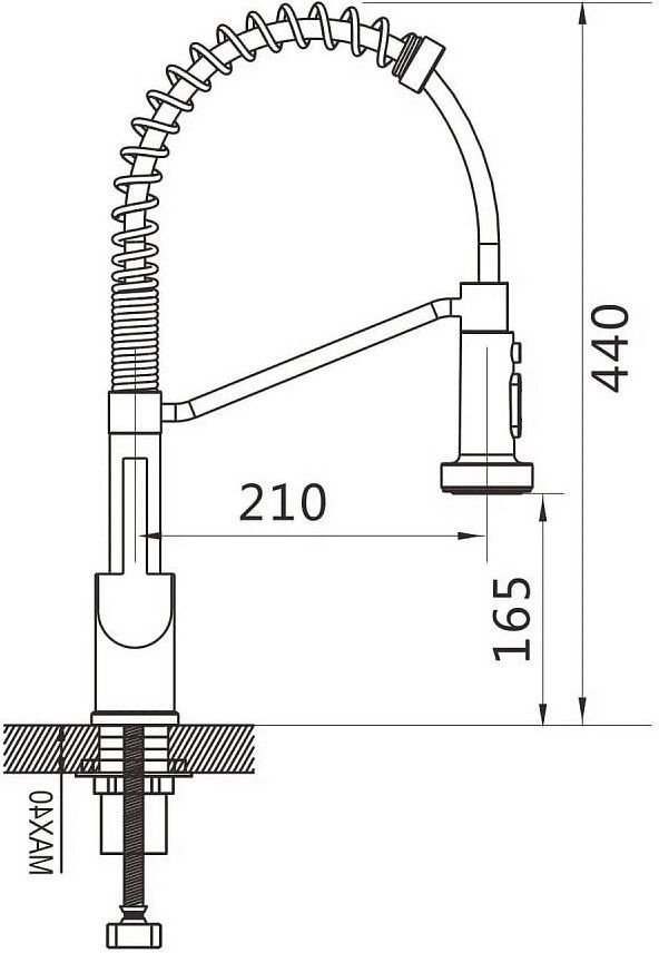 Смеситель с гибким изливом Haiba HB73826-3, латунь, цвет стальной купить,NaN