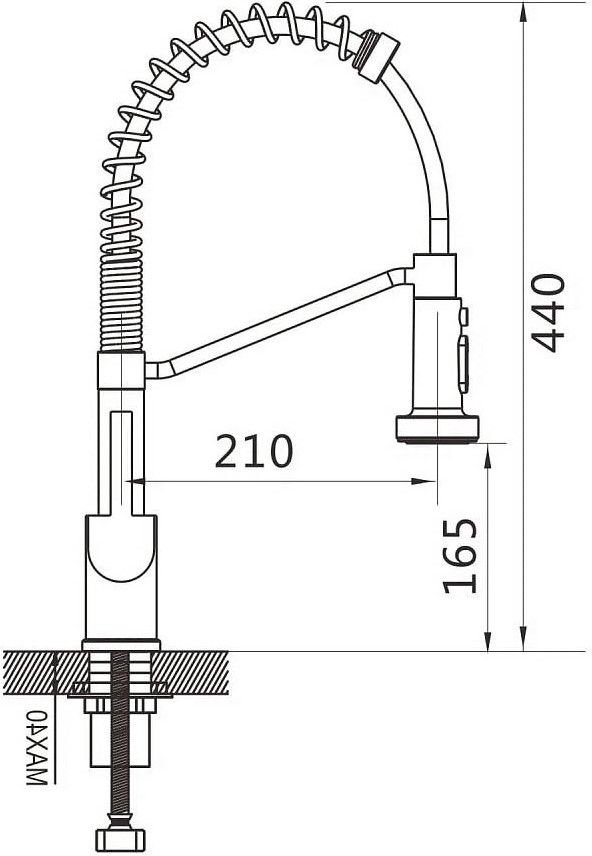 Смеситель с гибким изливом Haiba HB73826-3, латунь, цвет стальной купить,NaN