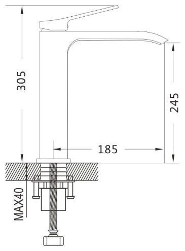 Смеситель Shevanik S4011T, латунь, цвет серый купить,NaN