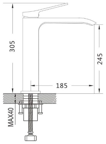 Смеситель Shevanik S4011T, латунь, цвет серый купить,NaN