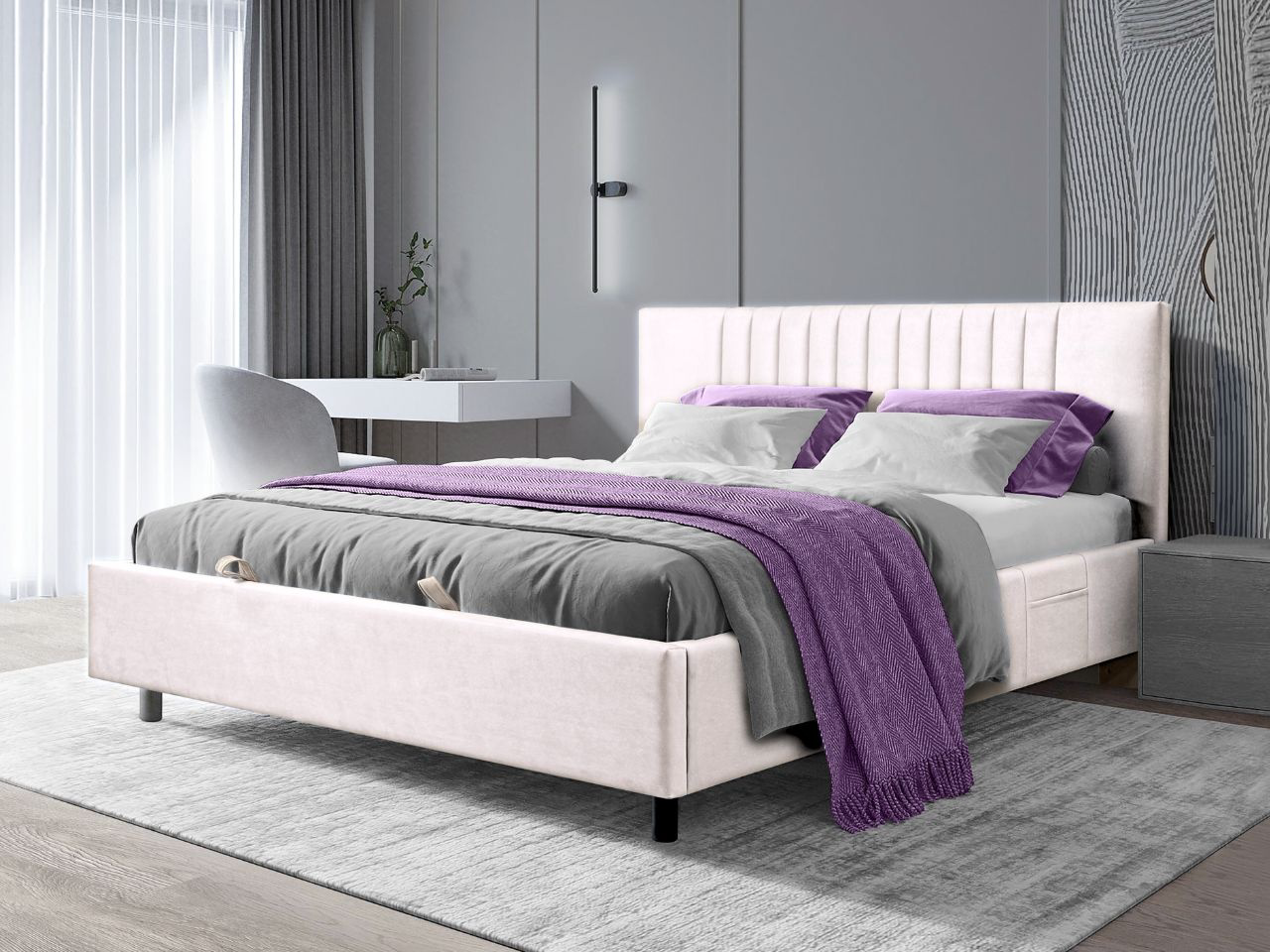 Кровать Мебель Азии Silvia 200х180х112см бежевый купить,NaN