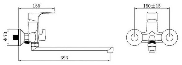 Смеситель для ванны Potato P22222, латунь, цвет хром купить,35400