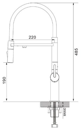 Смеситель с гибким изливом Rose R458H, латунь, цвет черный купить,NaN