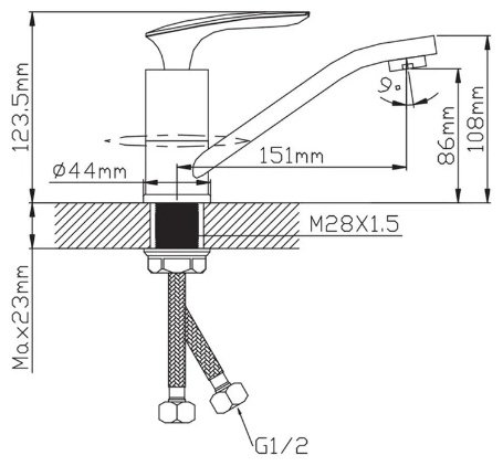 Смеситель для кухни (мойки) Potato P45234-2, однозахватный купить,30000