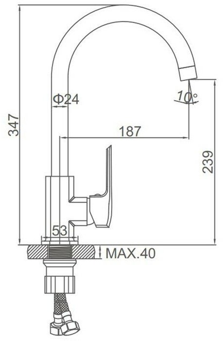 Смеситель для кухни (мойки) Lux Kazakhstan A4555 , однозахватный купить,NaN