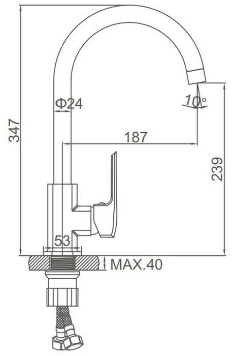 Смеситель для кухни (мойки) Lux Kazakhstan A4555 , однозахватный купить,NaN
