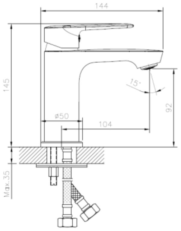Смеситель CETUS CSU1263563C, латунь, цвет хром купить,NaN