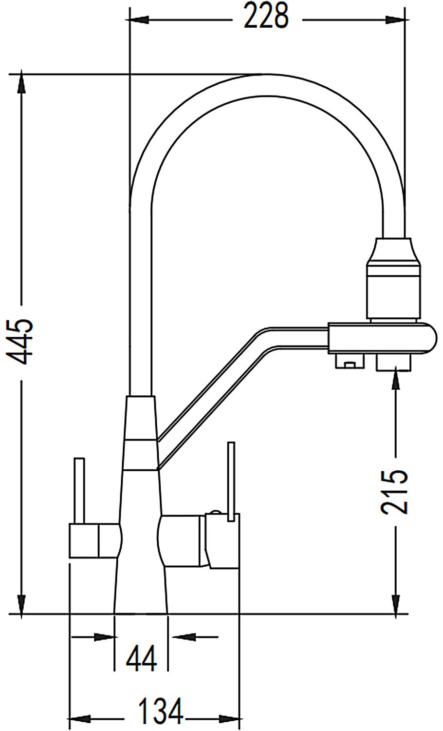 Смеситель с гибким изливом Rose R558C, латунь, цвет белый купить,NaN
