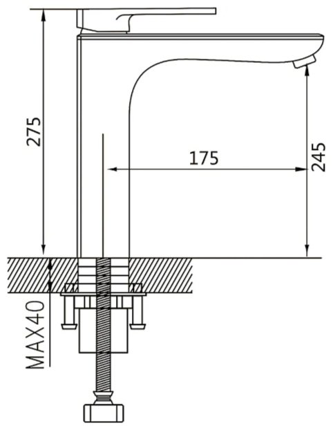 Смеситель Shevanik S8511T, латунь, цвет графит купить,NaN
