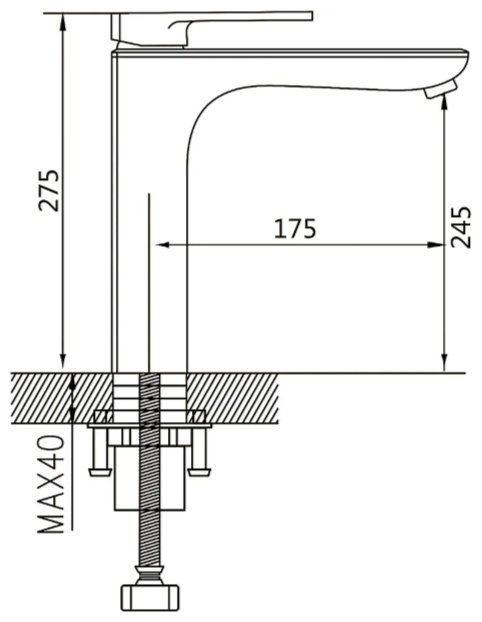 Смеситель Shevanik S8511T, латунь, цвет графит купить,NaN