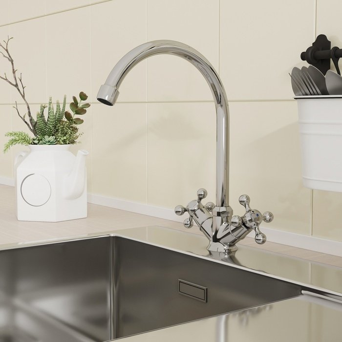 Смеситель для кухни (мойки) Milardo Duplex DUPSB0JM05, двухзахватный купить,20500