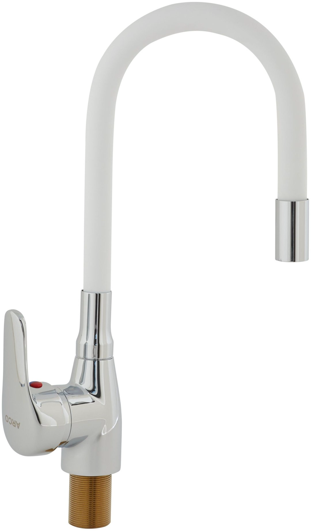Смеситель с гибким изливом ARCO А47(1)34WT, латунь, цвет белый, хром - ForteMarket Смеситель с гибким изливом ARCO А47(1)34WT, латунь, цвет белый, хром купить,20850