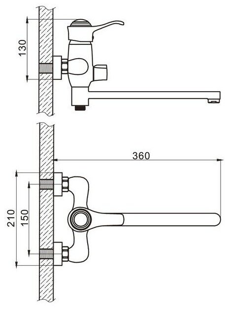Смеситель для ванны Accoona А7115, силумин, цвет хром купить,NaN