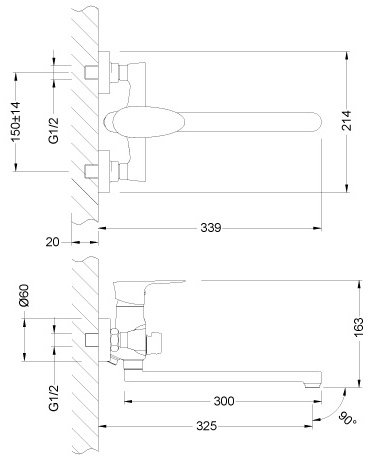 Смеситель для ванны Lemark LM0251C Неро, латунь, цвет хром купить,NaN