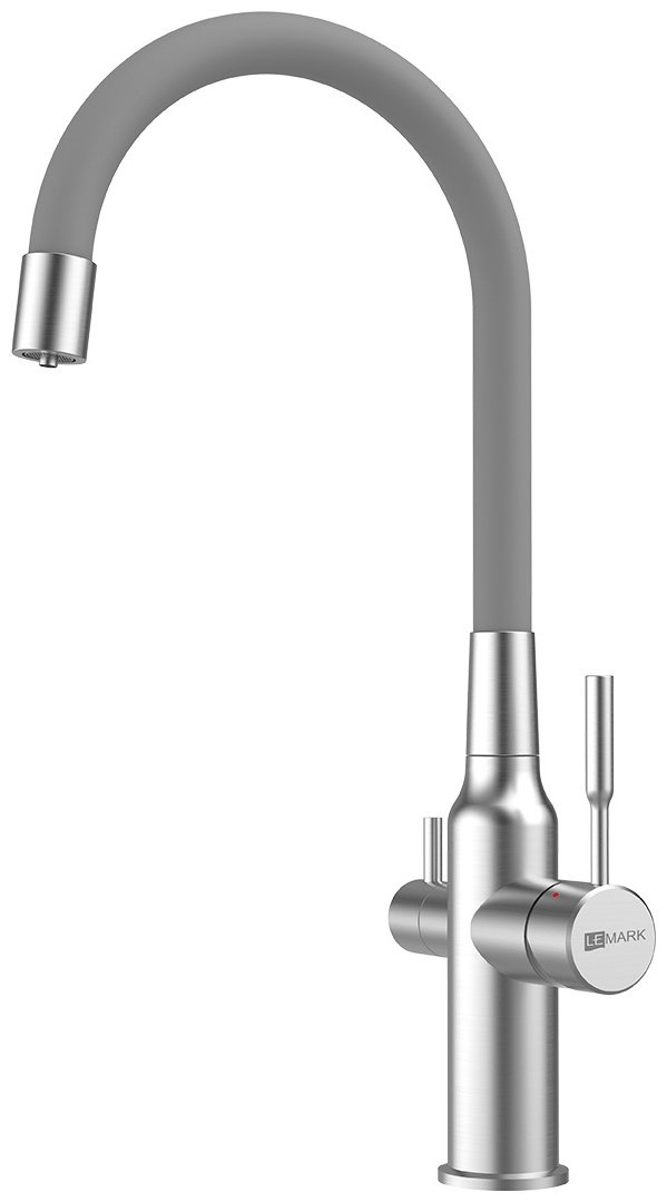 Смеситель с гибким изливом Lemark LM5083S-Gray, латунь, цвет серый купить,91910