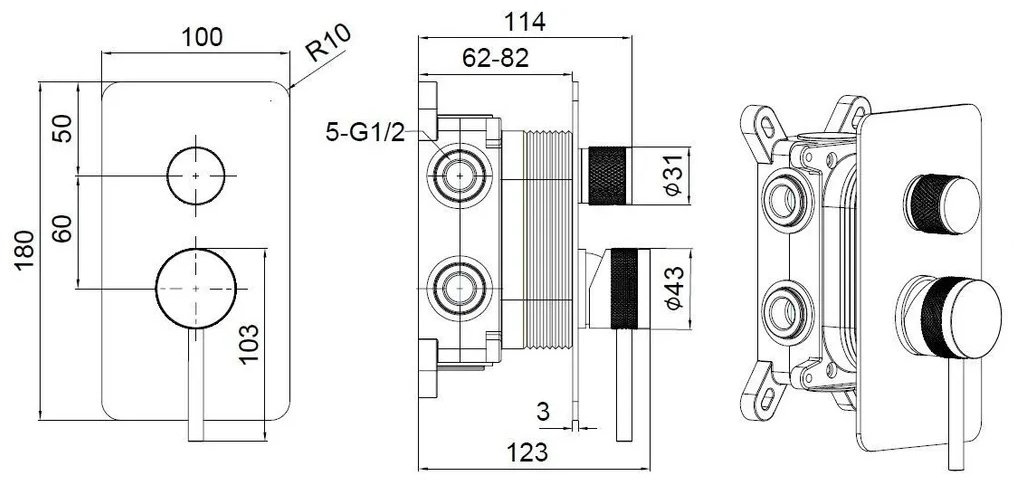 Смеситель для душа ALLEN BRAU 5.31A11-BN PRIORITY X3, латунь, цвет никель купить,251500