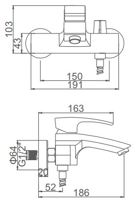 Смеситель для ванны Aflorn AF16607AW, латунь, цвет золотой купить,NaN