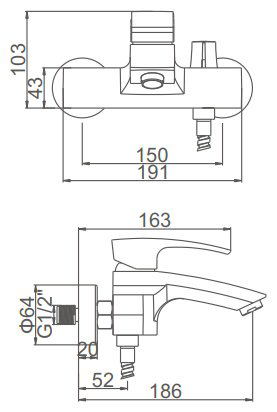 Смеситель для ванны Aflorn AF16607AW, латунь, цвет золотой купить,NaN