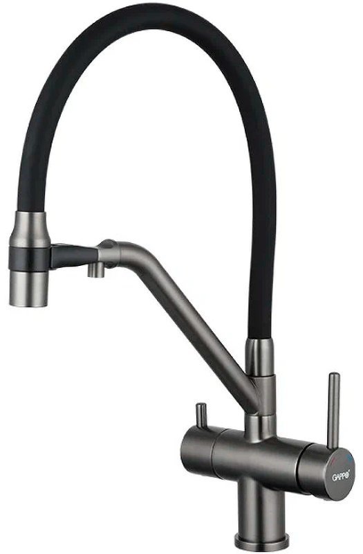 Смеситель с гибким изливом Gappo G4398-89, латунь, цвет черный купить,NaN