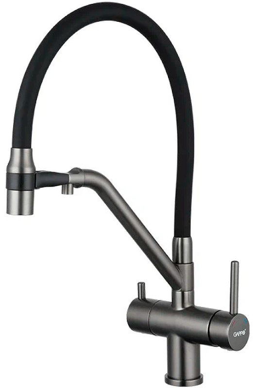 Смеситель с гибким изливом Gappo G4398-89, латунь, цвет черный купить,NaN