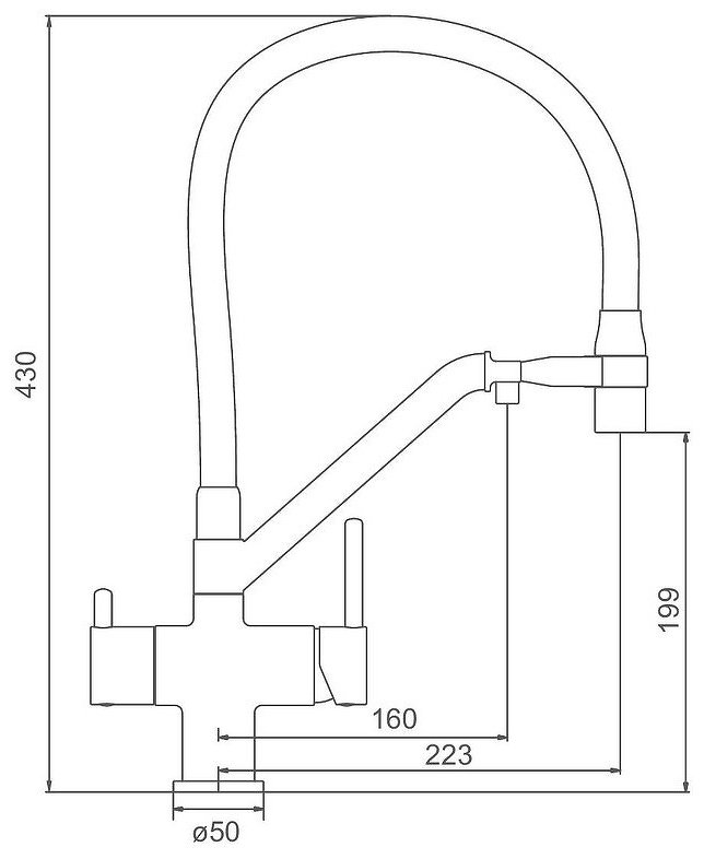 Смеситель с гибким изливом Gappo G4398-89, латунь, цвет черный купить,NaN