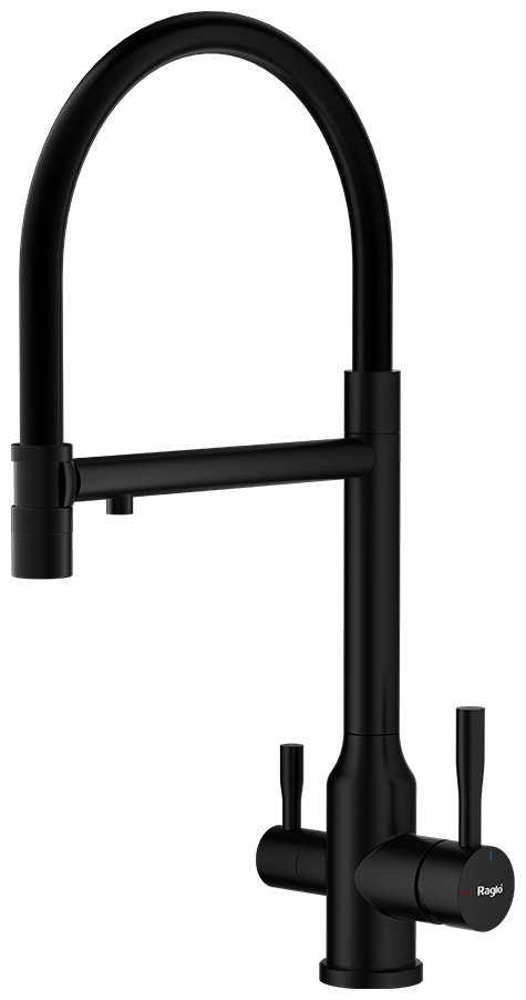 Смеситель с гибким изливом Gappo R81.63.06, латунь, цвет черный купить,NaN