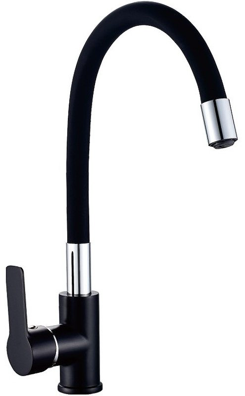 Смеситель с гибким изливом Haiba HB70113-7, латунь, цвет черный купить,38896