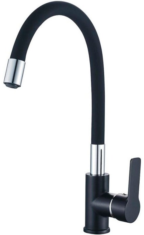 Смеситель с гибким изливом Haiba HB70113-7, латунь, цвет черный купить,38896