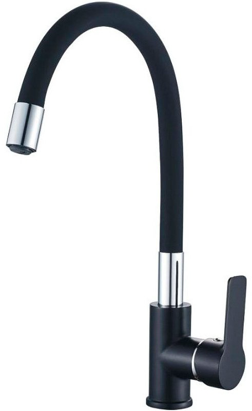 Смеситель с гибким изливом Haiba HB70113-7, латунь, цвет черный купить,38896