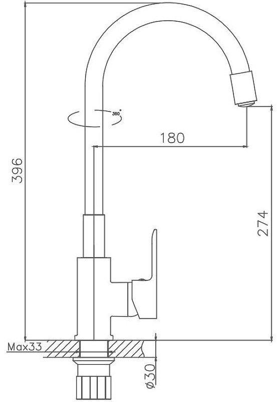 Смеситель с гибким изливом Haiba HB70113-7, латунь, цвет черный купить,38896