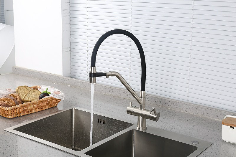 Смеситель с гибким изливом Gappo G4398-85, латунь, цвет черный купить,NaN
