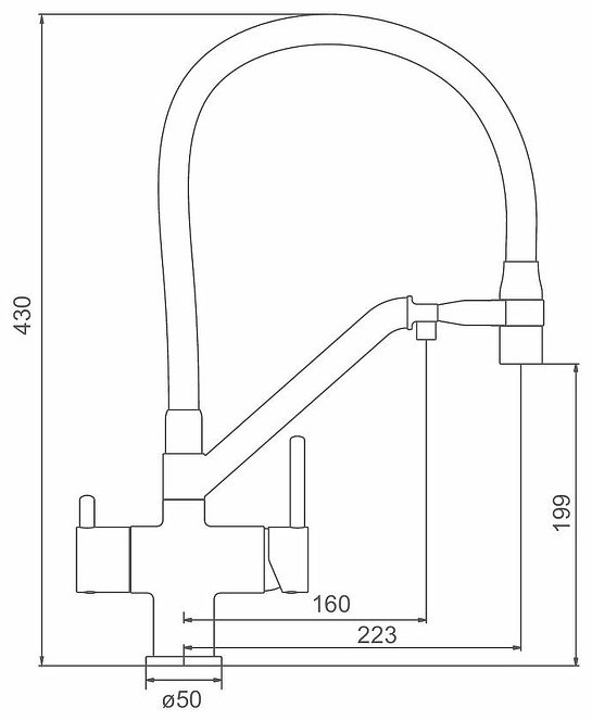 Смеситель с гибким изливом Gappo G4398-85, латунь, цвет черный купить,NaN
