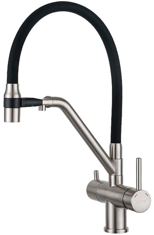 Смеситель с гибким изливом Gappo G4398-85, латунь, цвет черный купить,NaN