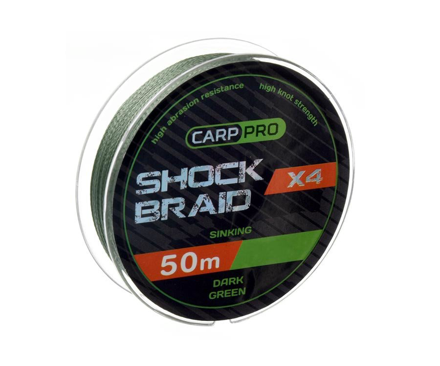 Шок-лидер Carp Pro Shock Braid PE X4 0.16 мм 25 м зеленый купить,NaN