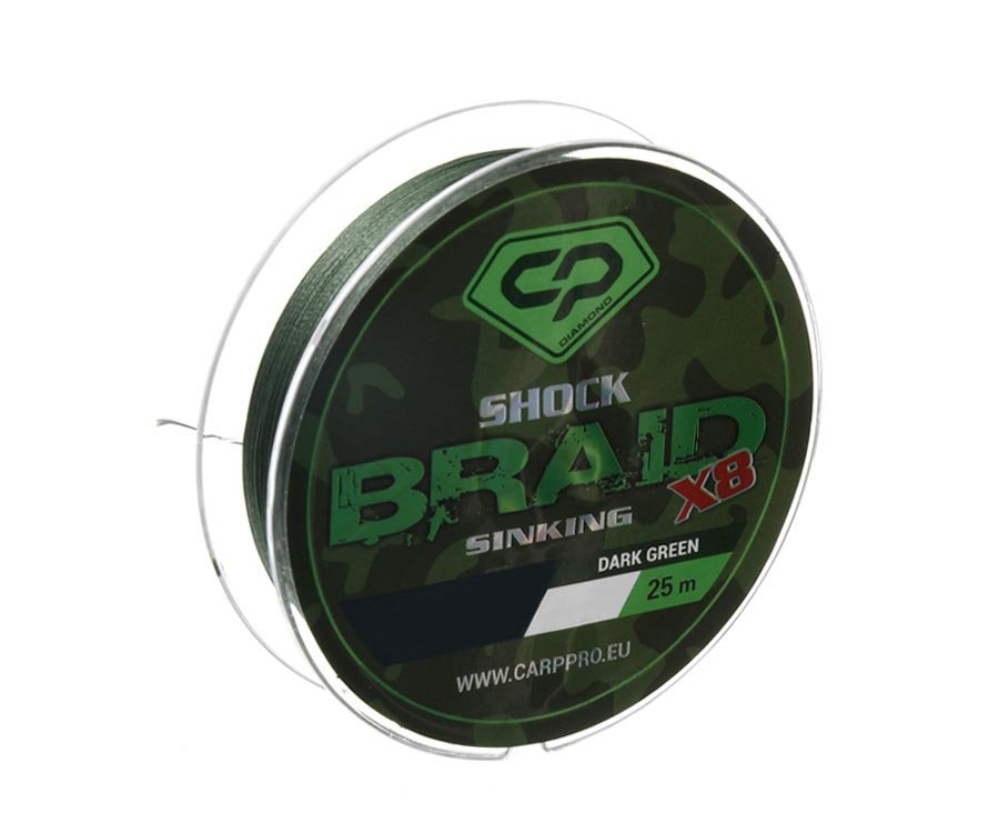 Шок-лидер Carp Pro Shock Braid PE X8 0.16 мм 25 м зеленый купить,NaN