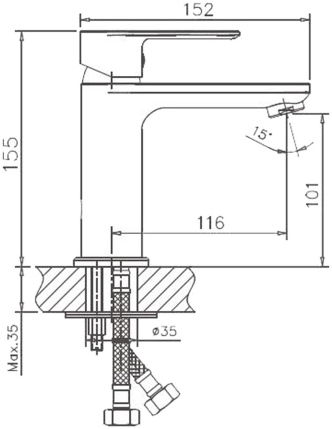 Смеситель для раковины (умывальника) Haiba HB 10505, однозахватный купить,21560