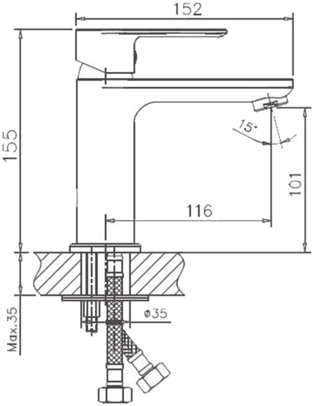 Смеситель для раковины (умывальника) Haiba HB 10505, однозахватный купить,21560