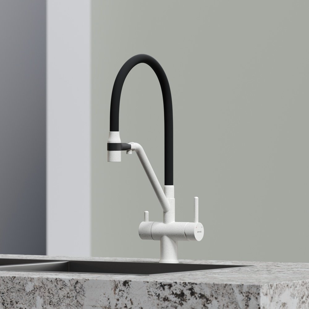 Смеситель для кухни Sancos SC4003GR, латунь, цвет белый, черный купить,222100