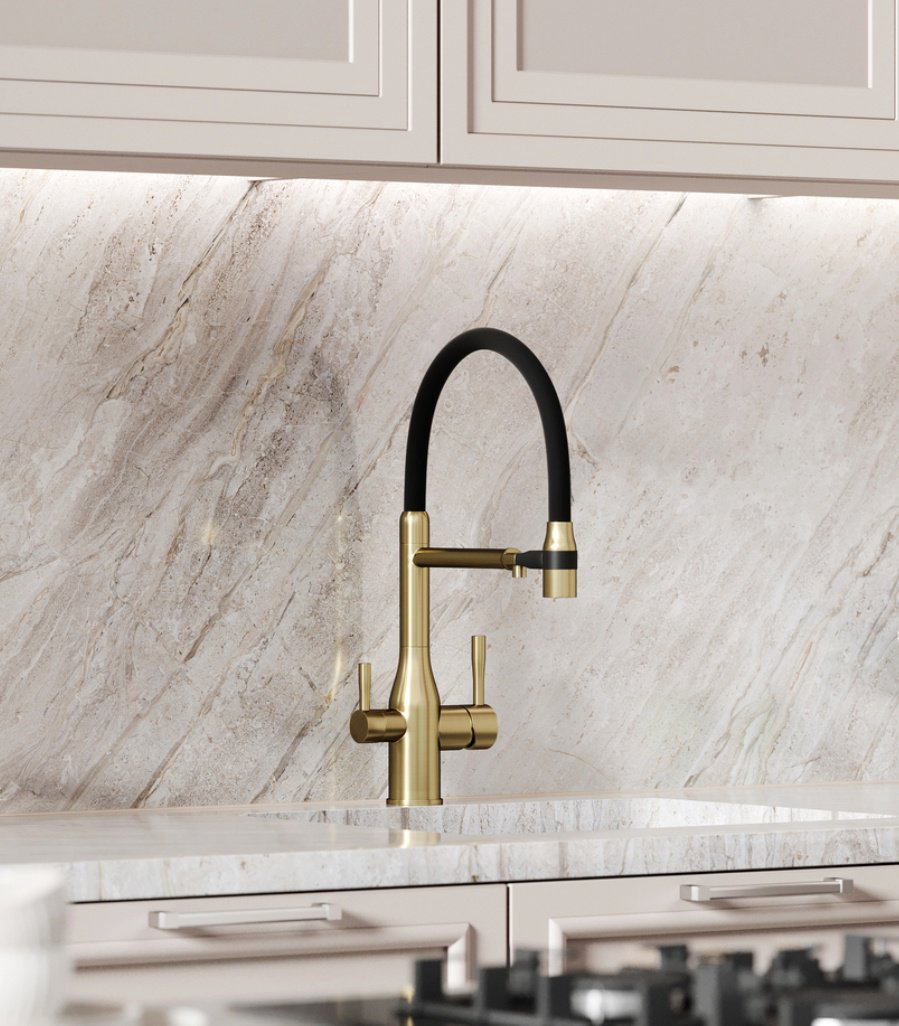 Смеситель для кухни Sancos SC4009BG, латунь, цвет черный, золотистый купить,278900