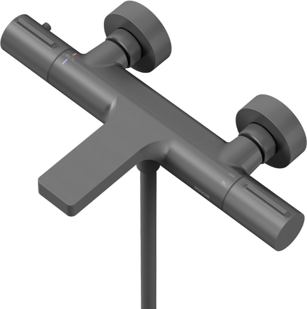 Смеситель для ванны Sancos SC9006GG, латунь, цвет черный купить,NaN