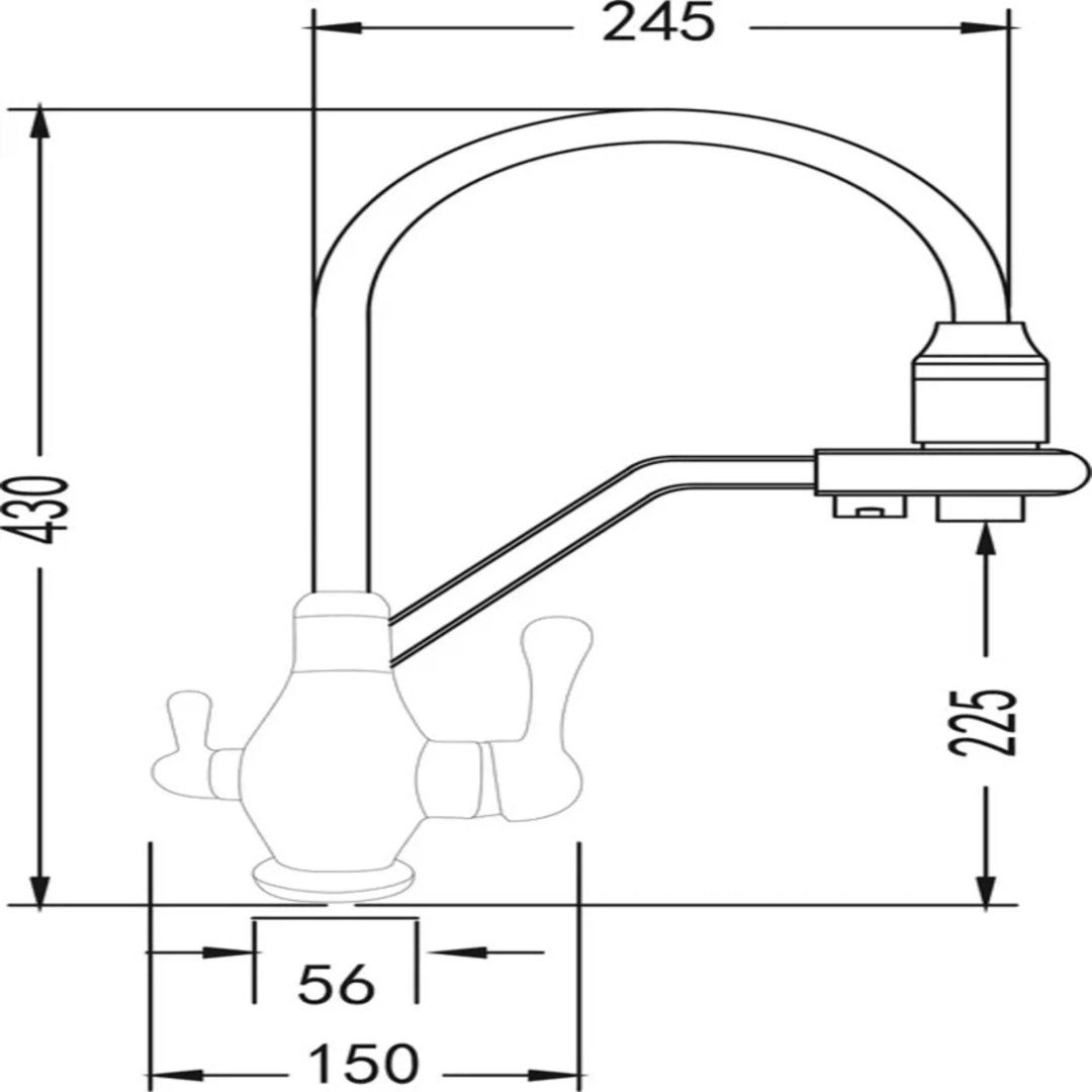 Смеситель с гибким изливом Rose R858L, латунь, цвет серый, хром купить,NaN