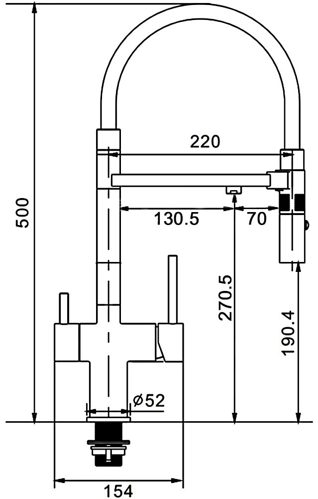 Смеситель Rose R958T, латунь, цвет черный, стальной купить,290900