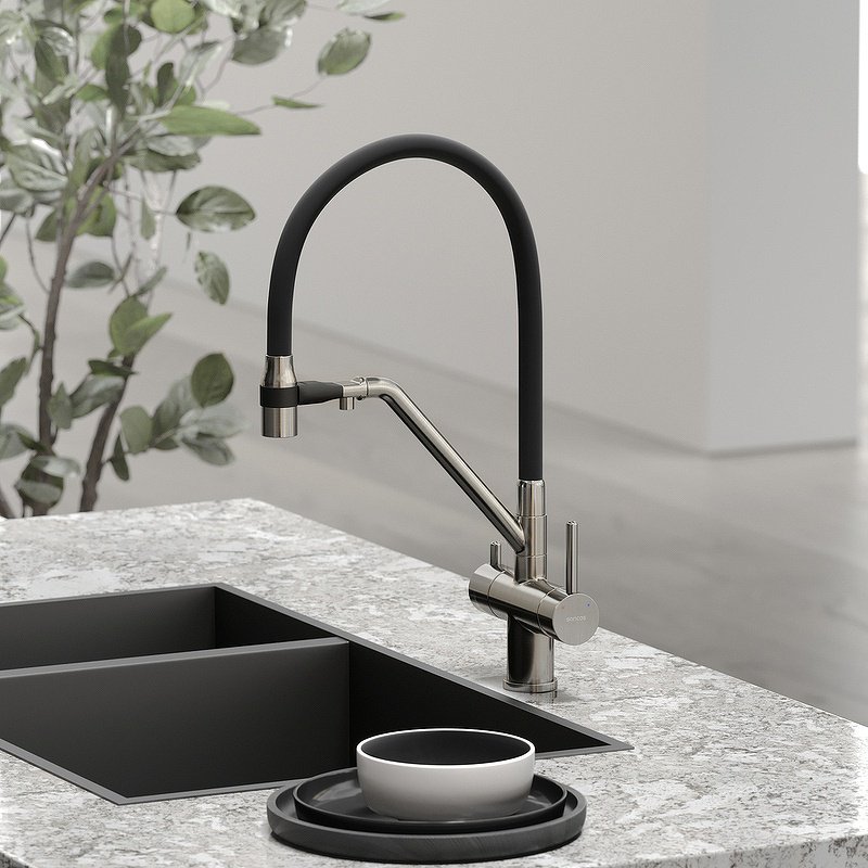 Смеситель для кухни (мойки) Ceramicanova SC4003BN, двухзахватный