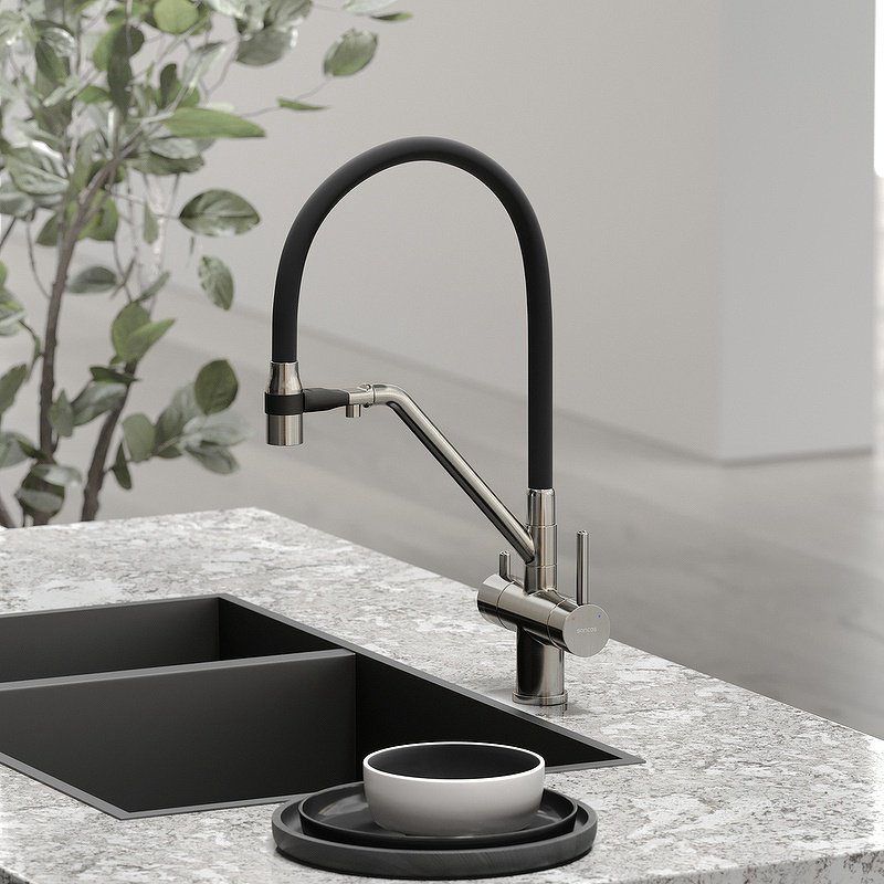 Смеситель для кухни (мойки) Ceramicanova SC4003BN, двухзахватный купить,284868