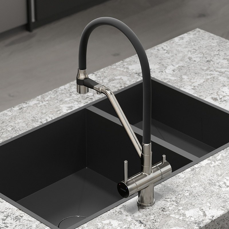 Смеситель для кухни (мойки) Ceramicanova SC4003BN, двухзахватный