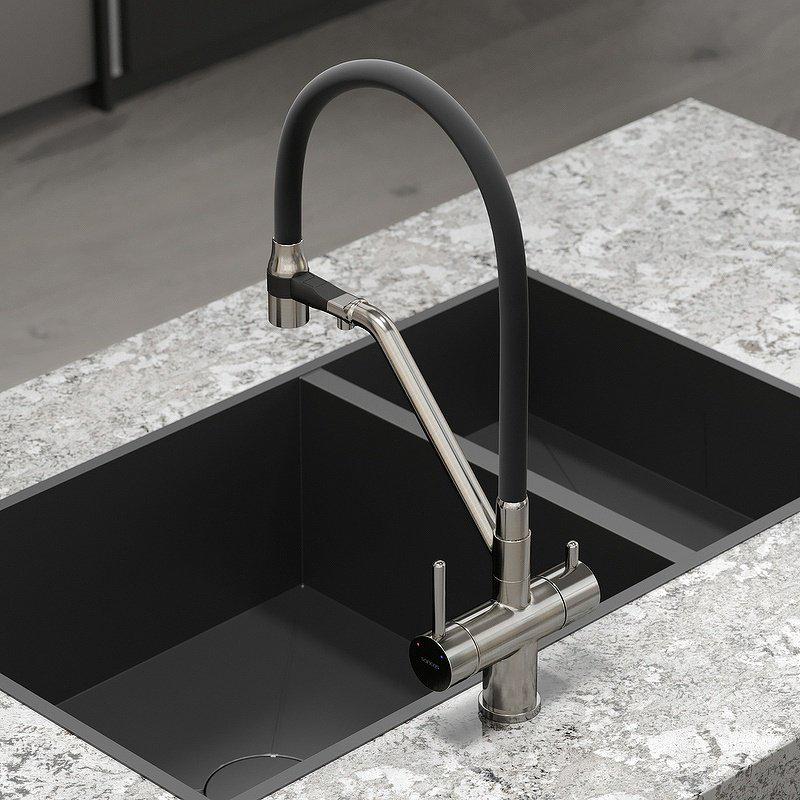 Смеситель для кухни (мойки) Ceramicanova SC4003BN, двухзахватный купить,284868