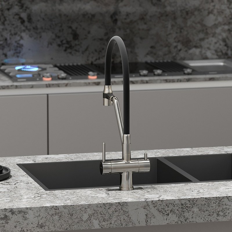 Смеситель для кухни (мойки) Ceramicanova SC4003BN, двухзахватный