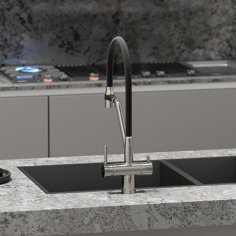 Смеситель для кухни (мойки) Ceramicanova SC4003BN, двухзахватный купить,284868